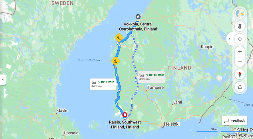 Matka Kokkolasta Raisioon - Etaisyys, Ajo, Kuljetus ja Matkustusvaihtoehdot