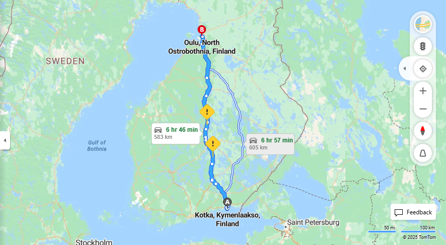 Matka Kotkasta Ouluun - Etaisyys, Ajo, Kuljetus ja Matkailuvaihtoehdot