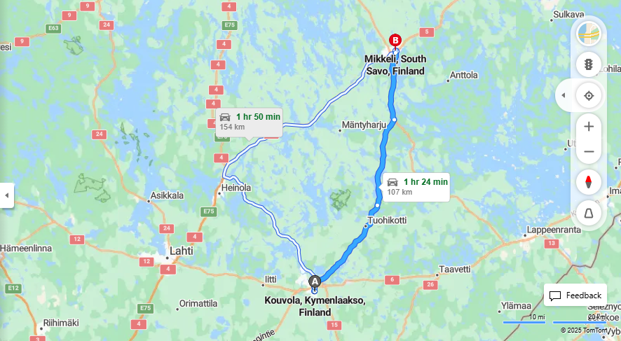 Matka Kouvolasta Mikkeliin - Etaisyys, Ajomahdollisuudet ja Liikkuminen