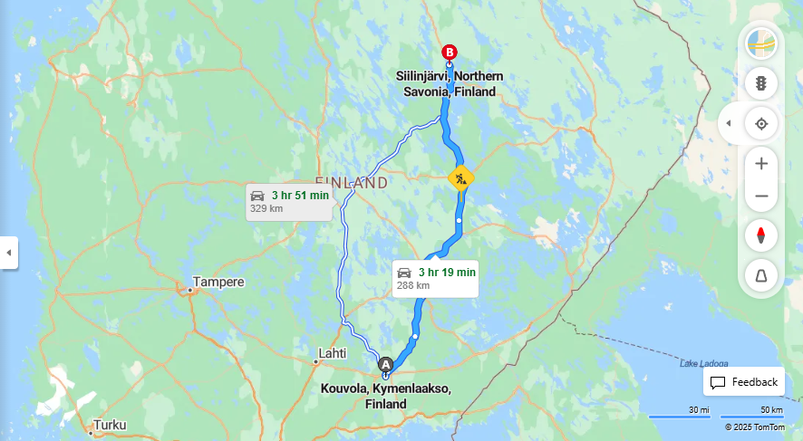 Matka Kouvolasta Siilinjarvelle: Etaisyys, Ajaminen, Kuljetus ja Matkavaihtoehdot