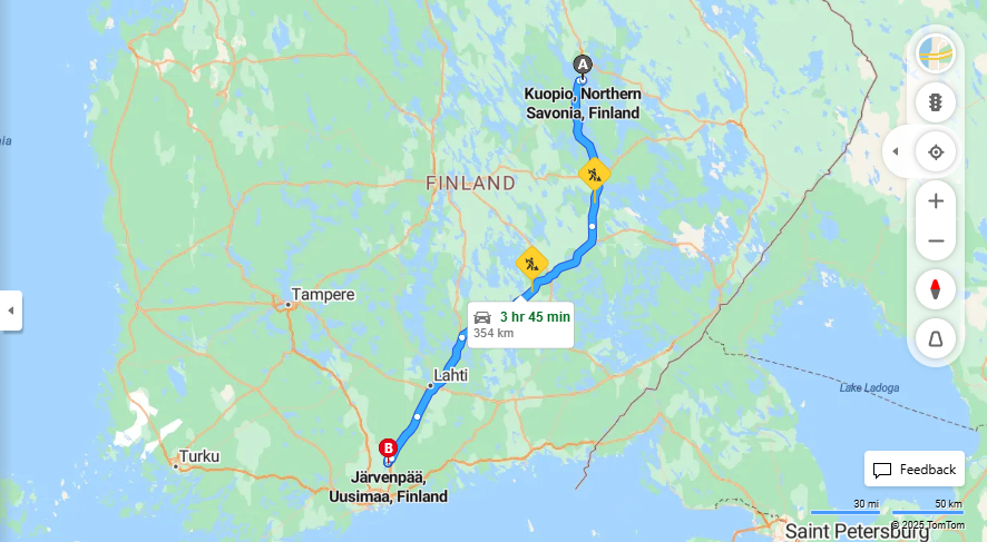 Matka Kuopiosta Jarvenpaahan - Etaisyys, Ajo, Liikenne ja Matkustusvaihtoehdot
