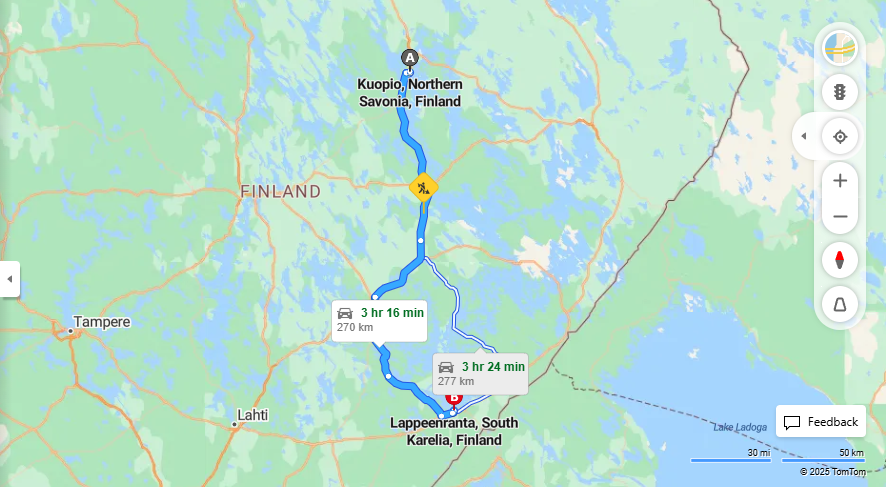 Matka Kuopiosta Lappeenrantaan - Etaisyys, Ajo, Liikenne ja Matkustusmahdollisuudet