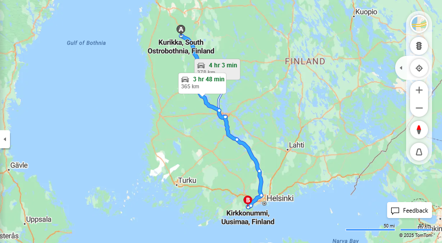 Matka Kurikasta Kirkkonummelle - Etaisyys, ajo, kuljetus ja matkustusvaihtoehdot