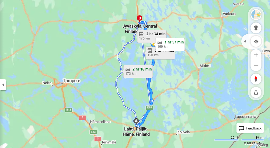 Matka Lahdesta Jyvaskylaan - Etaisyys, Ajo, Liikenne ja Matkustusvaihtoehdot