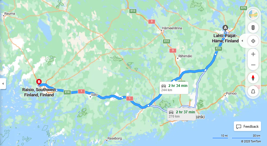 Matka Lahdesta Raisioon - Etaisyys, Ajo, Liikenne ja Matkustamisvaihtoehdot