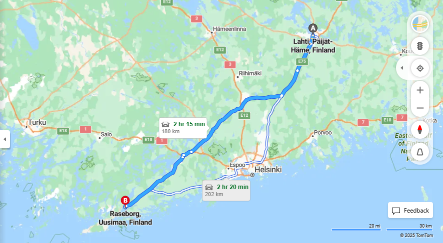 Matka Lahdesta Raseborgiin - Etaisyys, Ajo, Liikenne ja Matkustusvaihtoehdot