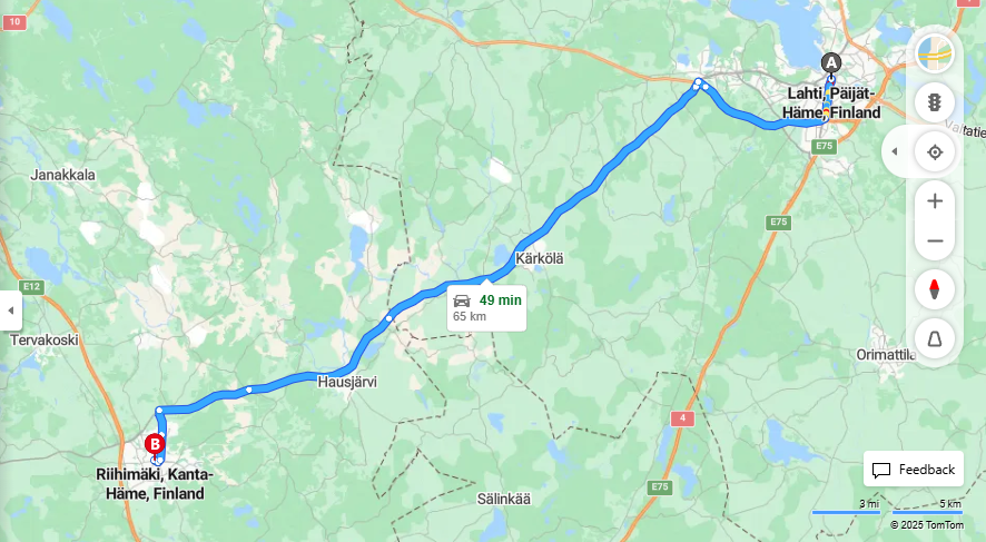 Matka Lahdesta Riihimaelle - Etaisyys, Ajo, Kuljetus ja Matkustusvaihtoehdot