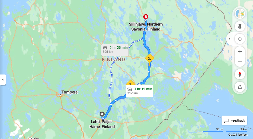 Matka Lahdesta Siilinjarvelle - Etaisyys, Ajoyhteydet, Liikenne ja Matkustusvaihtoehdot