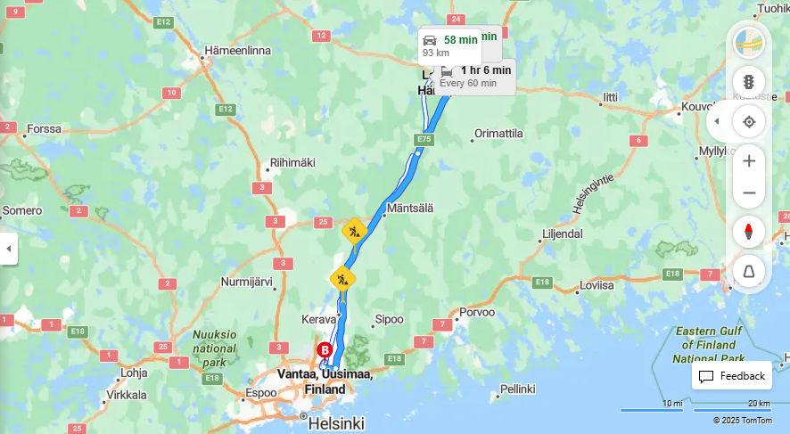 Matka Lahdesta Vantaalle - Etaisyys, Ajo, Kuljetus ja Matkustusvaihtoehdot