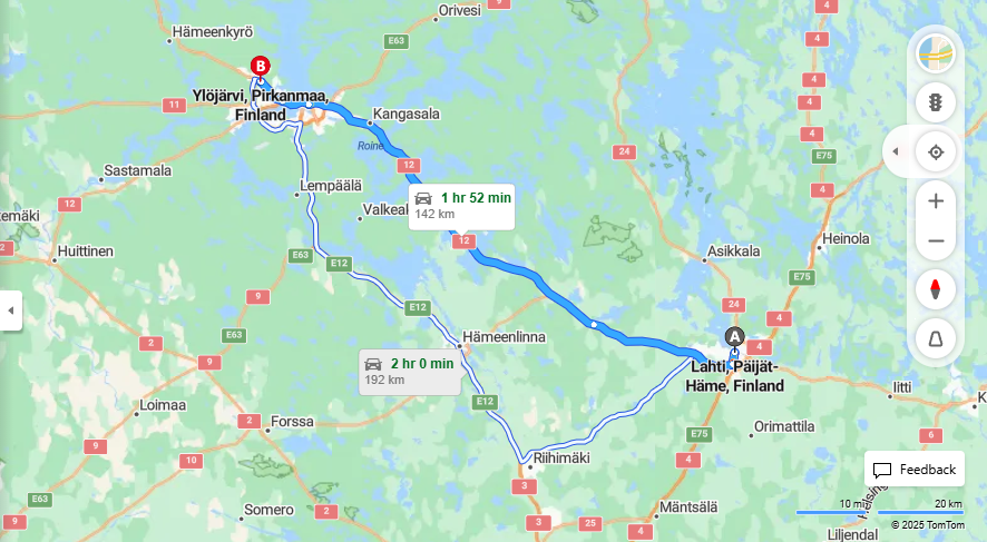Matka Lahdesta Ylojarvelle - Etaisyys, Ajaminen, Kuljetus ja Matkustusvaihtoehdot