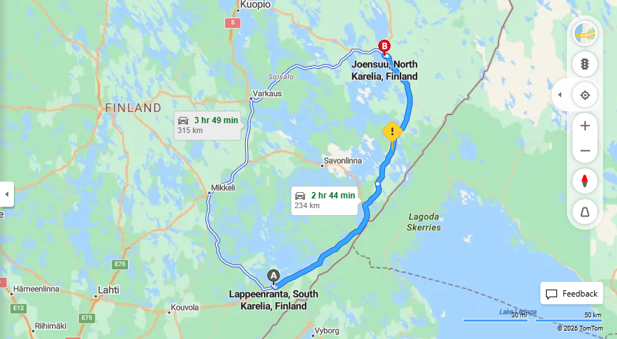 Matka Lappeenrannasta Joensuuhun - Etaisyys, Ajo, Liikkuminen ja Matkustusvaihtoehdot