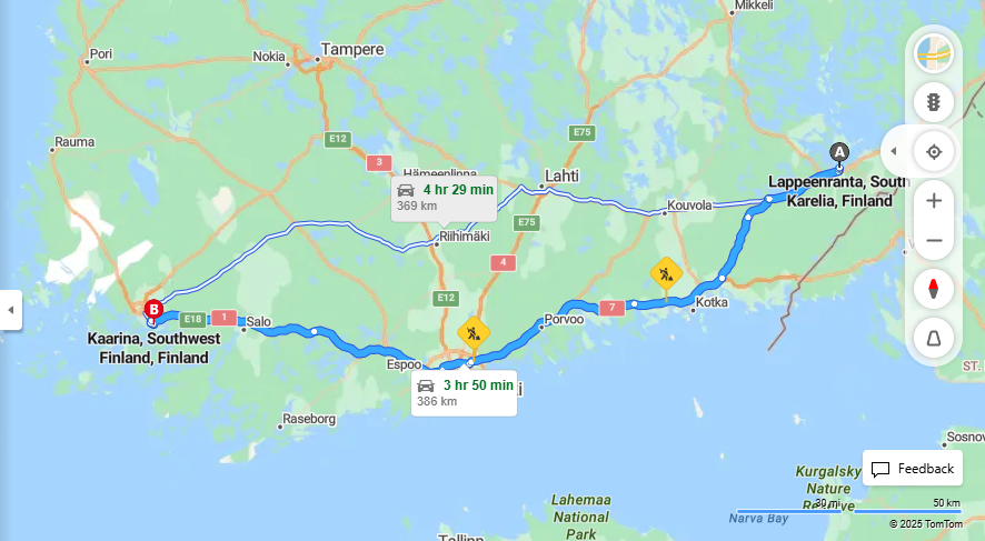 Matka Lappeenrannasta Kaarinaan - Etaisyys, Ajo, Kuljetus ja Matkustusvaihtoehdot