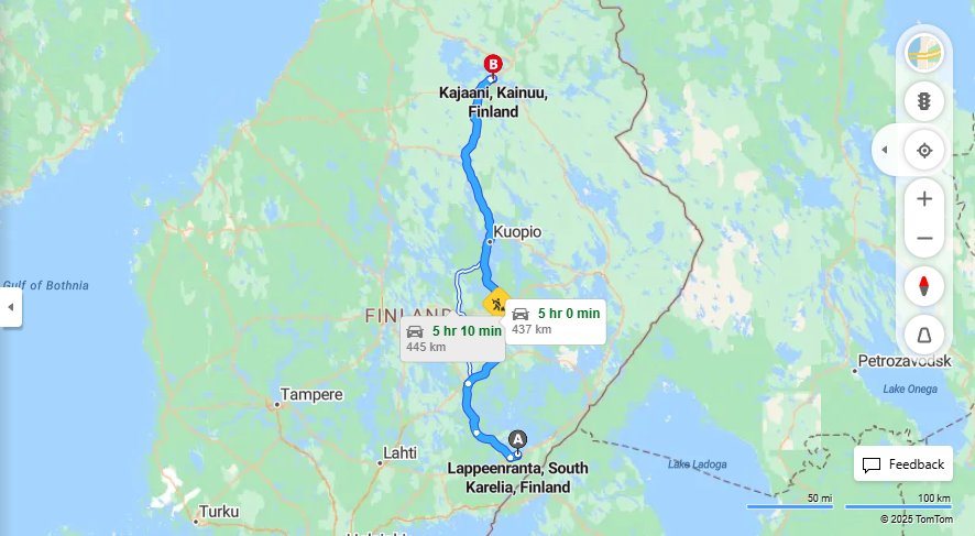 Matka Lappeenrannasta Kajaaniin - Etaisyys, Ajon Maailma, Kuljetus ja Matkustusvaihtoehdot