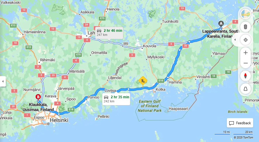 Matka Lappeenrannasta Klaukkalaan - Etaisyys, Ajo, Kuljetus ja Matkustusmahdollisuudet