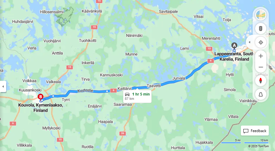 Matka Lappeenrannasta Kouvolaan - Etaisyys, Ajaminen, Kuljetus ja Matkustusvaihtoehdot