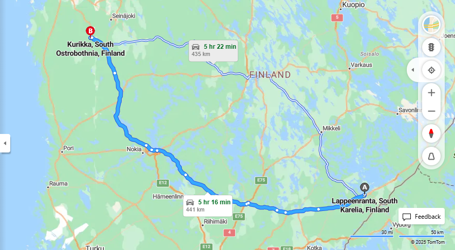 Matka Lappeenrannasta Kurikaan - Etaisyys, Ajo, Kuljetus ja Matkustusmahdollisuudet