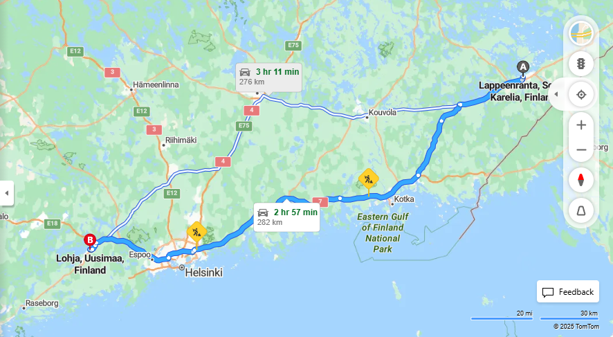 Matka Lappeenrannasta Lohjalle - Etaisyys, Ajo, Kuljetus ja Matkustusvaihtoehdot