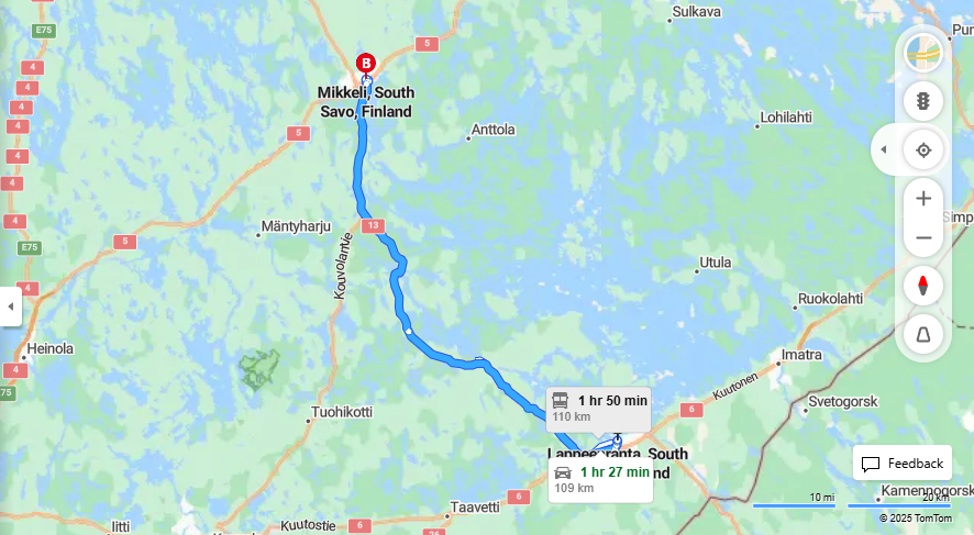 Matka Lappeenrannasta Mikkeliin - Etaisyys, Ajo, Liikenne ja Matkustusmahdollisuudet