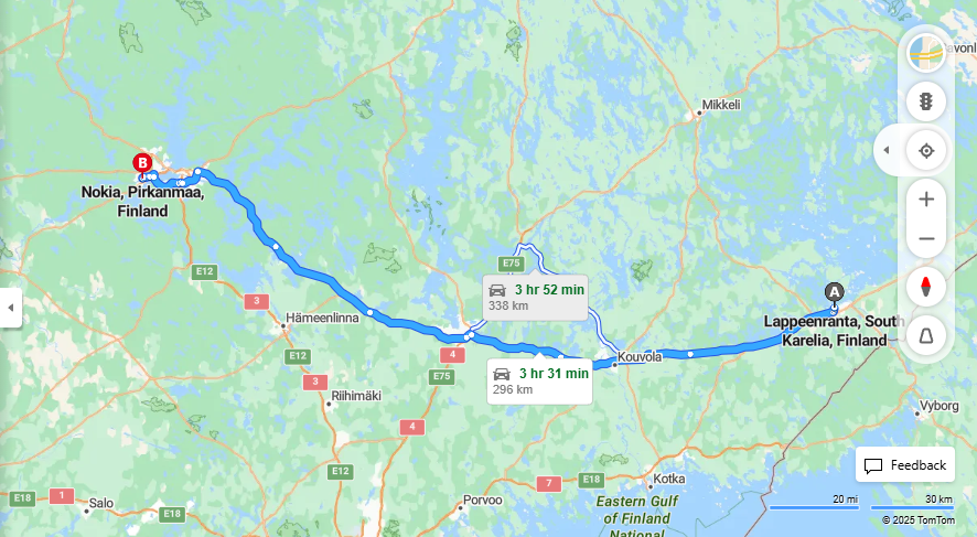 Matka Lappeenrannasta Nokialle - Etaisyys, Ajaminen, Kuljetus ja Matkustusvaihtoehdot