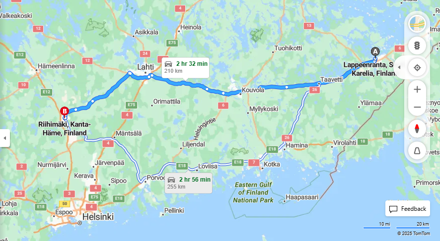 Matka Lappeenrannasta Riihimaelle - Etaisyys, Ajaminen, Kuljetus ja Matkustamisvaihtoehdot