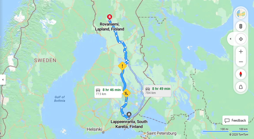 Matka Lappeenrannasta Rovaniemeen - Etaisyys, Ajo, Liikenne ja Matkustusvaihtoehdot