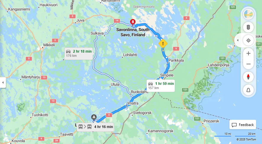 Matka Lappeenrannasta Savonlinnaan - Etaisyys, Ajo, Liikenne ja Matkavaihtoehdot