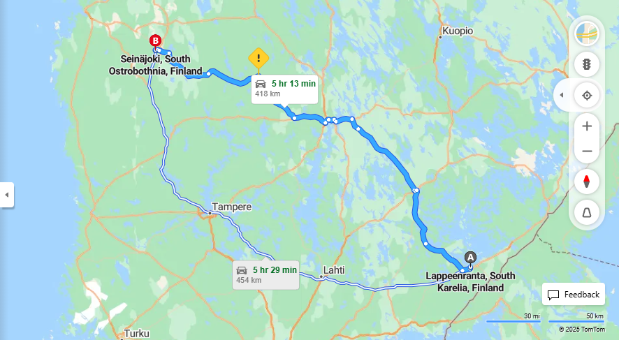 Matka Lappeenrannasta Seinajoelle - Etaisyys, Ajo, Kuljetus ja Matkustusvaihtoehdot