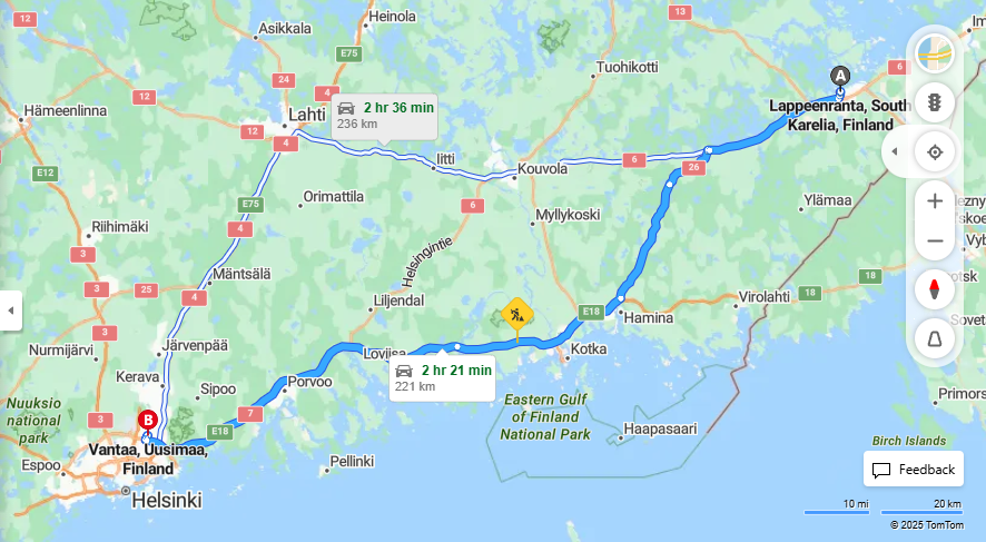 Matka Lappeenrannasta Vantaalle: Etaisyys, Ajo, Liikenne ja Matkustamisvaihtoehdot