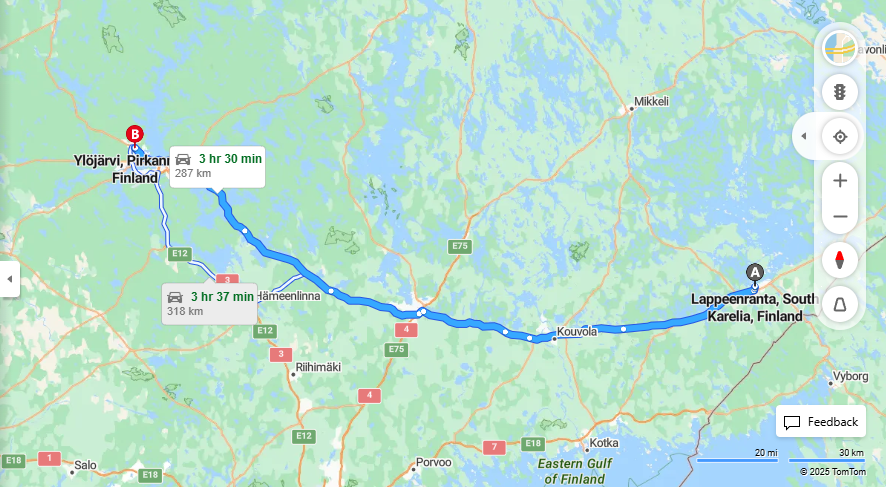 Matka Lappeenrannasta Ylojarvelle - Etaisyys, Ajaminen, Kuljetus ja Matkustusvaihtoehdot