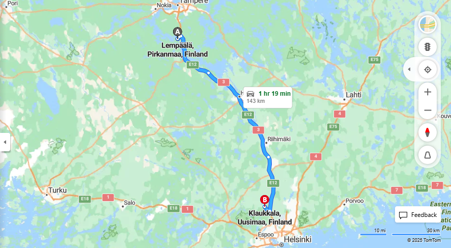 Matka Lempaalasta Klaukkalaan - Etaisyys, Ajaminen, Liikkuminen ja Matkustusvaihtoehdot
