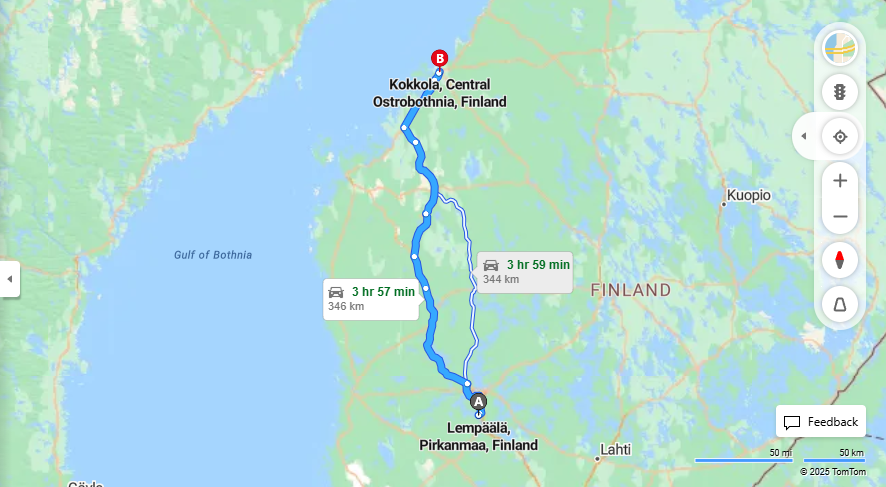 Matka Lempaalasta Kokkolaan - Etaisyys, Ajo, Liikenne ja Matkustusmahdollisuudet