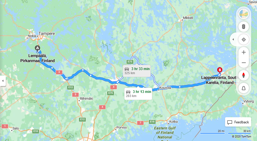 Matka Lempaalasta Lappeenrantaan - Etaisyys, Ajo, Kuljetus ja Matkustamisvaihtoehdot