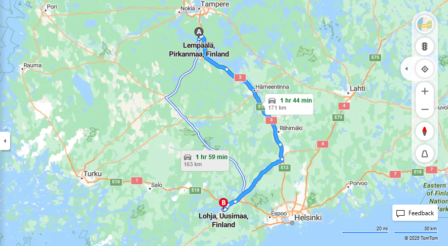 Matka Lempaalasta Lohjalle - Etaisyys, Ajaminen, Kuljetus ja Matkustusvaihtoehdot