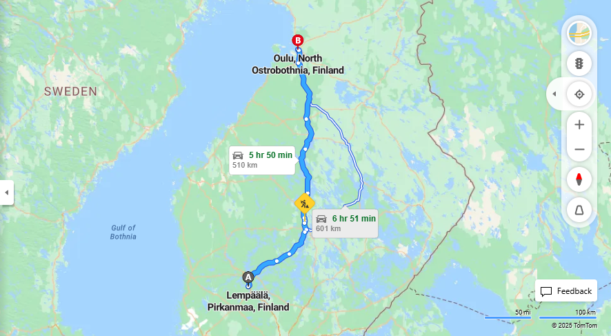 Matka Lempaalasta Ouluun - Etaisyys, Ajaminen, Liikkumis- ja Matkustamisvaihtoehdot