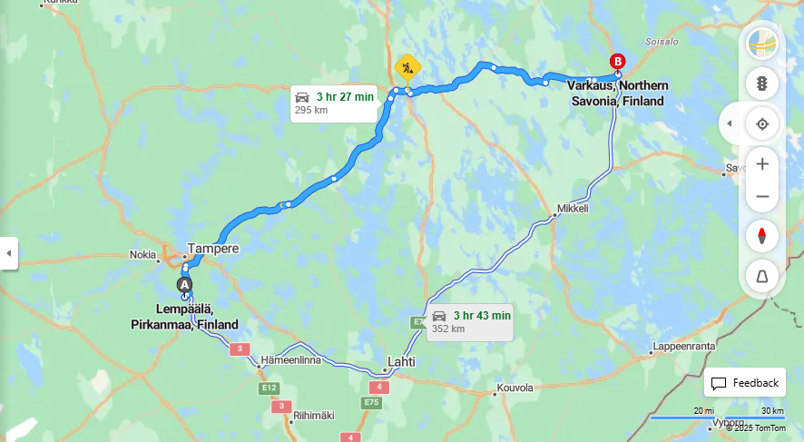 Matka Lempaalasta Varkauteen - Etaisyys, Ajomatka, Kuljetus ja Matkustusvaihtoehdot