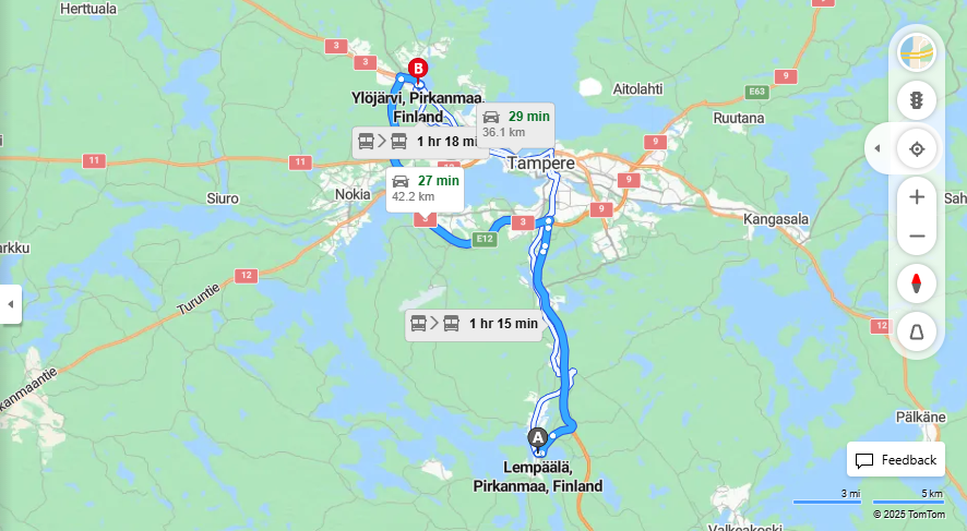 Matka Lempaalasta Ylojarvelle - Etaisyys, Ajomatka, Liikenne ja Matkustamisvaihtoehdot