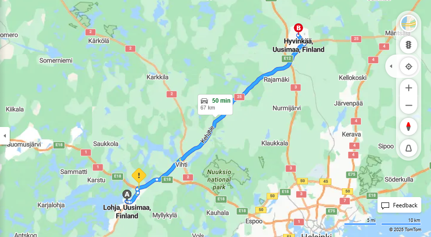 Matka Lohjalta Hyvinkaaseen - Etaisyys, Ajo, Kuljetus ja Matkustusvaihtoehdot