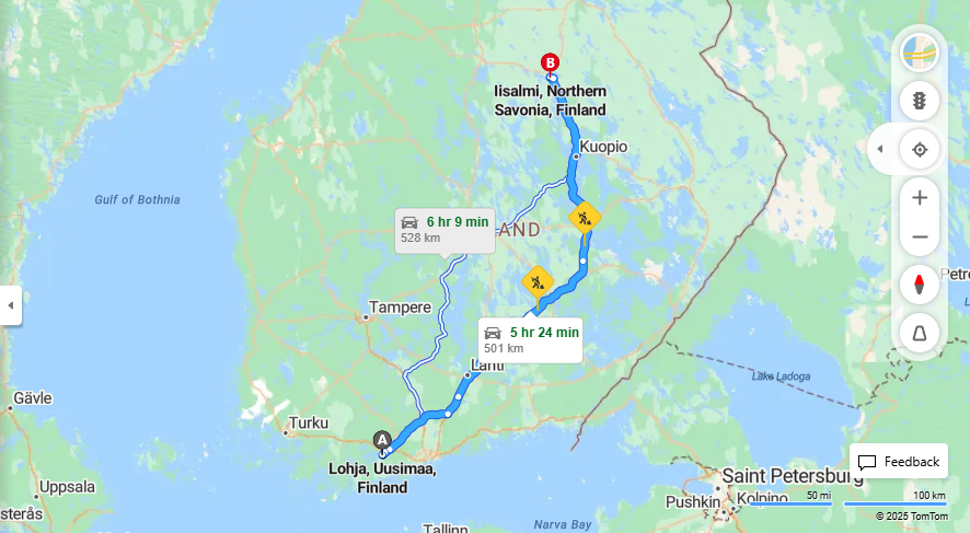 Matka Lohjalta Iisalmeen - Etaisyys, Ajo, Kuljetus ja Matkustusvaihtoehdot