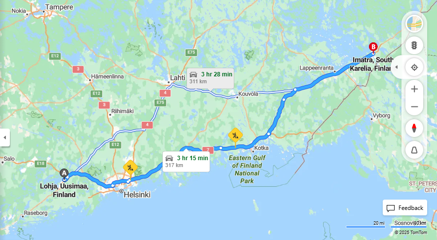Matka Lohjalta Imatralle - Etaisyys, Ajaminen, Kuljetus ja Matkustusvaihtoehdot