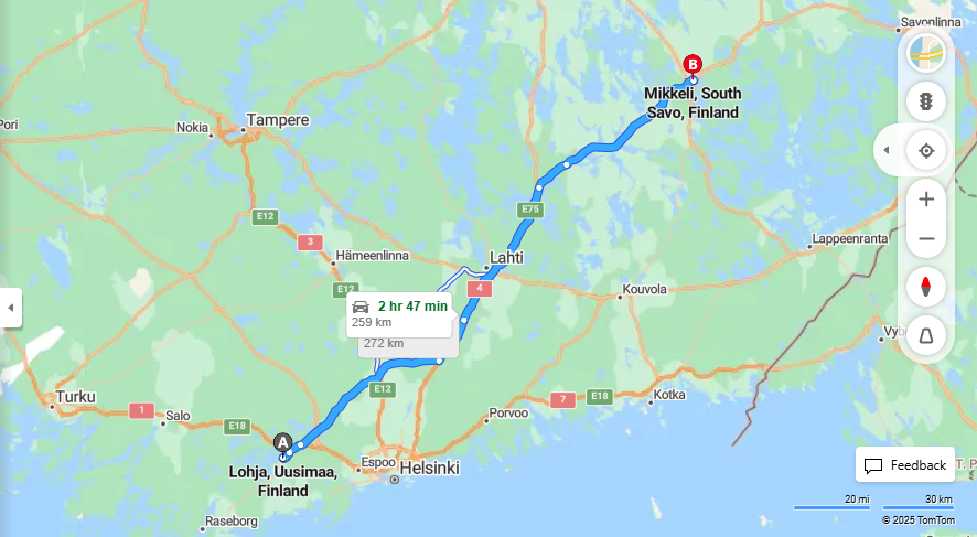 Matka Lohjalta Mikkeliin - Etaisyys, Ajo, Liikenne ja Matkustusvaihtoehdot