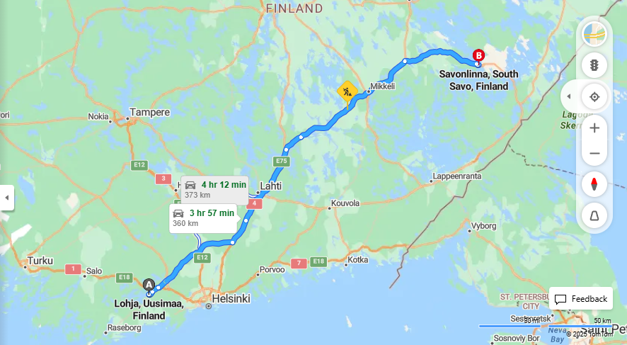 Matka Lohjalta Savonlinnaan - Etaisyys, Ajo, Kuljetus ja Matkustusvaihtoehdot