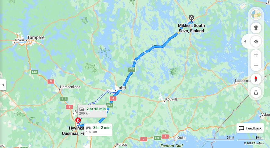 Matka Mikkelista Hyvinkaalle - Etaisyys, Ajo, Kuljetus ja Matkustusvaihtoehdot