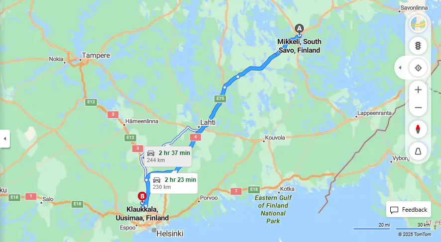Matka Mikkelista Klaukkalaan - Etaisyys, Ajo, Liikenne ja Matkustusvaihtoehdot