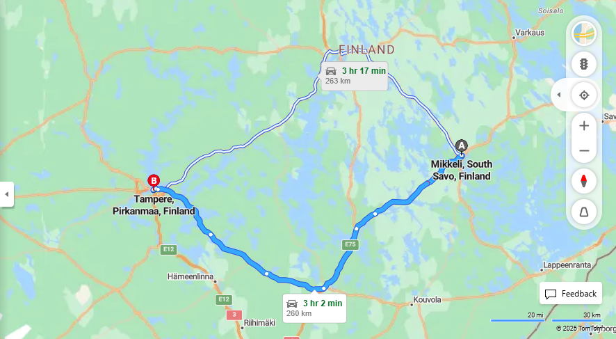 Matka Mikkelista Tampereelle - Etaisyys, Ajo, Kuljetus ja Matkustusvaihtoehdot
