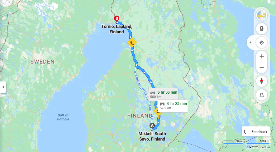 Matka Mikkelista Tornioon - Etaisyys, Ajo, Kuljetus ja Matkustusvaihtoehdot