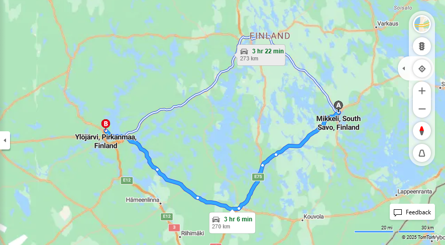 Matka Mikkelista Ylojarvelle - Etaisyys, Ajaminen, Liikenne ja Matkavaihtoehdot