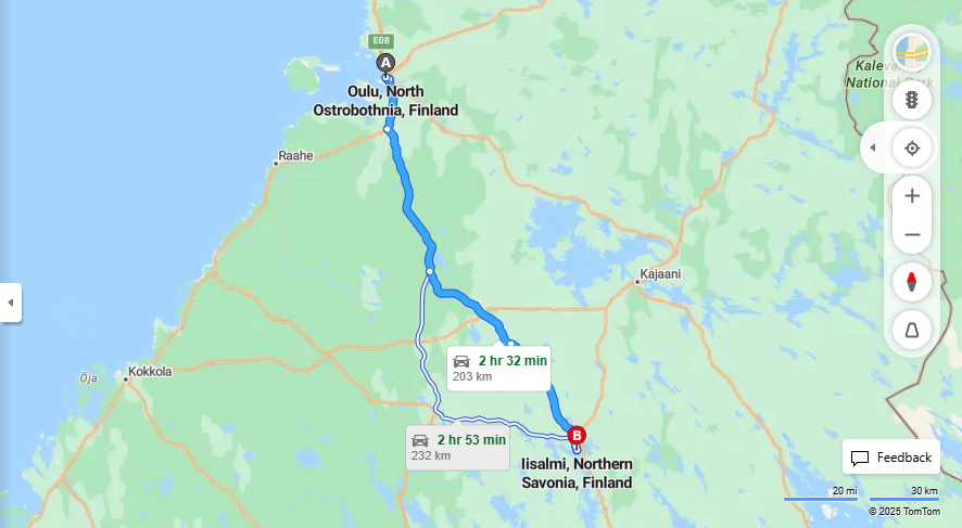 Matka Oulusta Iisalmeen - Etaisyys, Ajaminen, Liikkumisvaihtoehdot ja Matkustusmahdollisuudet