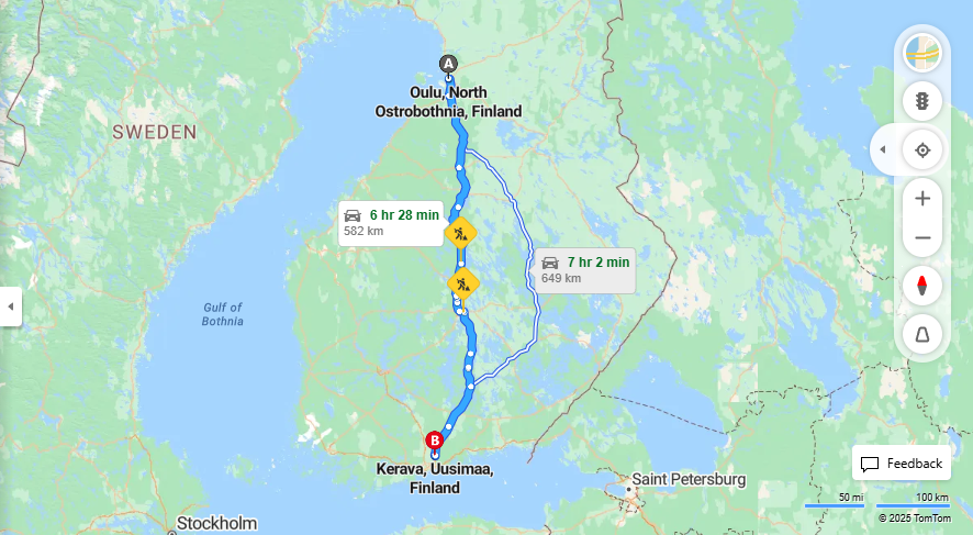 Matka Oulusta Keravalle - Etaisyys, Ajo, Kuljetus ja Matkustusvaihtoehdot