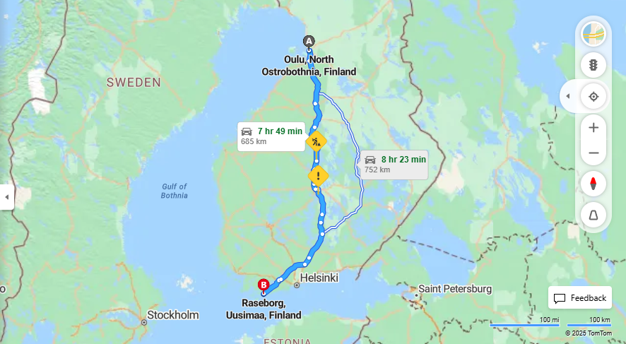 Matka Oulusta Raseporiin - Etaisyys, Ajo, Liikenne ja Matkustamismahdollisuudet