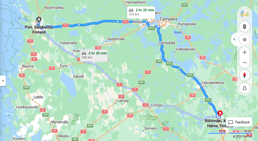 Matka Porista Riihimaelle - Etaisyys, Ajo, Liikenne ja Matkustamisvaihtoehdot